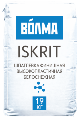 Шпаклевка финишная на основе полимерного вяжущего "ВОЛМА-ISKRIT" белоснежная 19 кг 