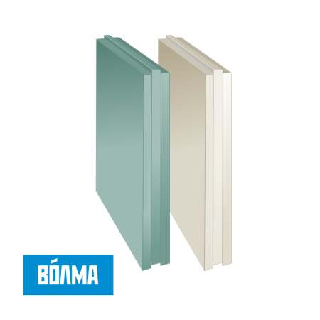 Плита пазогребневая гипсовая полнотелая ВОЛМА (ПГПВ), 100 мм 